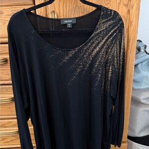 Karen Kane Black Blouse with Gold Detailing (68)